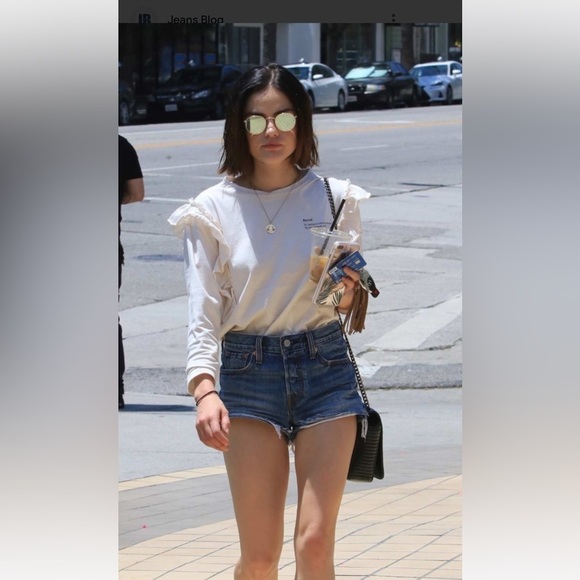 Levi’s 501 cutoff button fly jean shorts 25 denim high rise Salsa Shaker - Picture 6 of 10